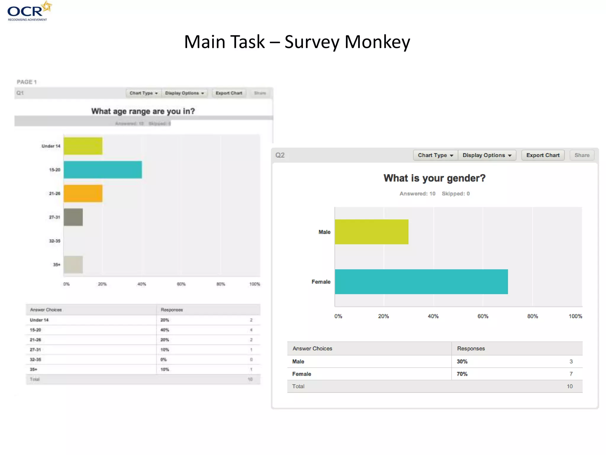Main Task – Survey Monkey

 