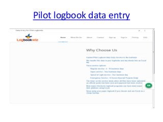 Pilot logbook data entry
 
