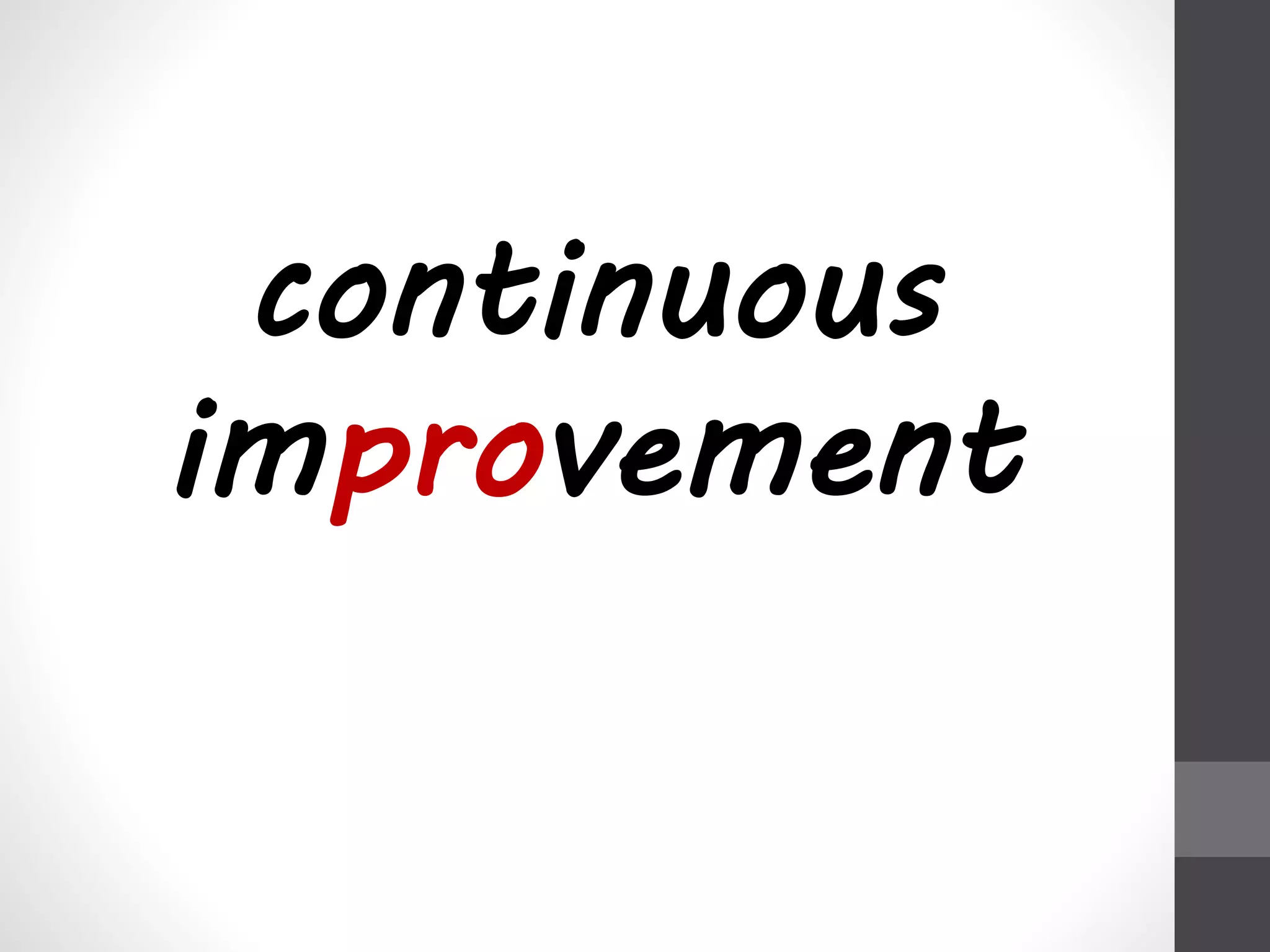 continuous 
improvement 
 