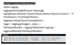 Log file writing in python and aall.pptx