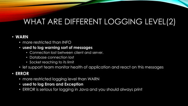 Java Logging | PPT