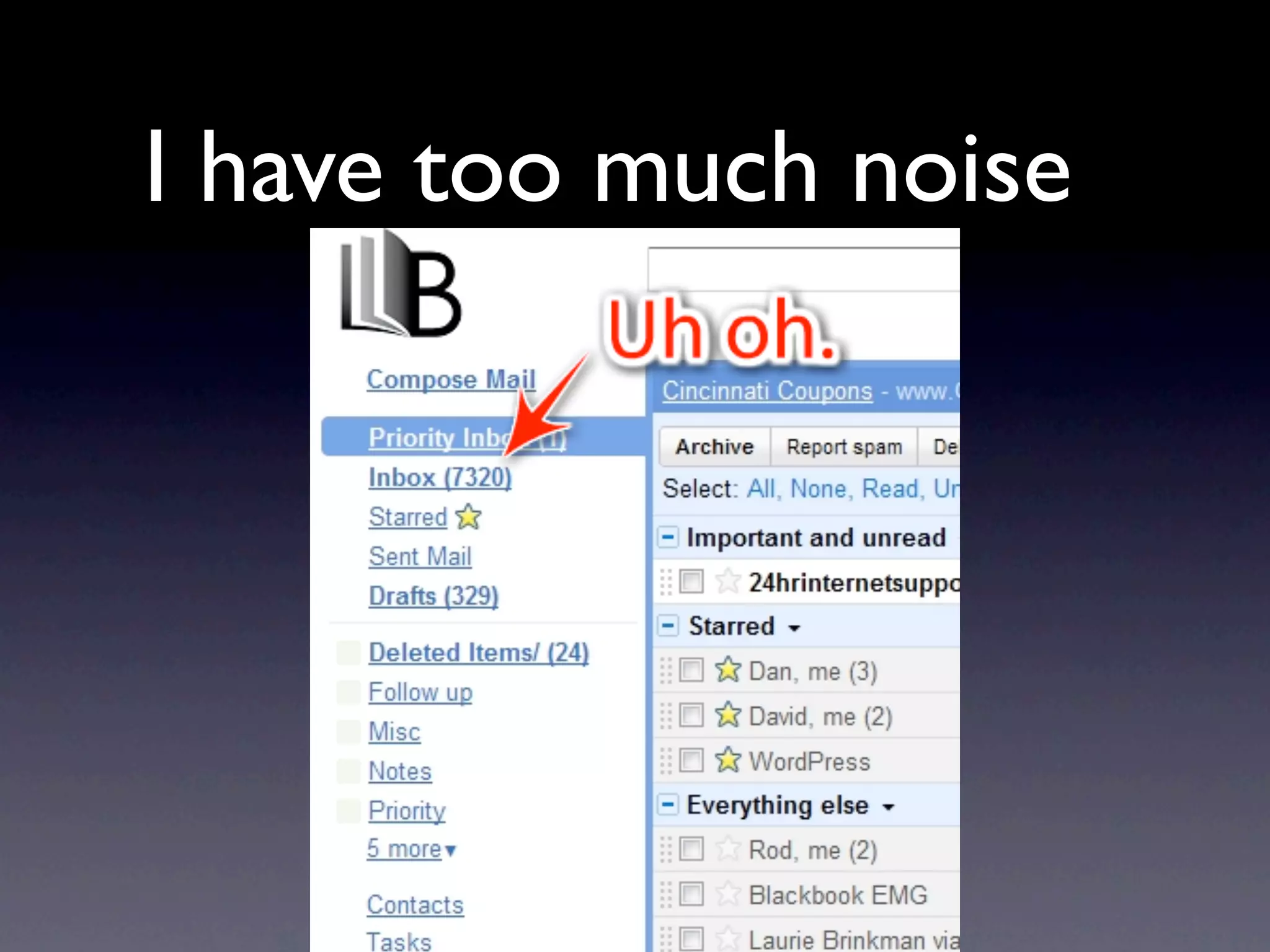 I have too much noise
 