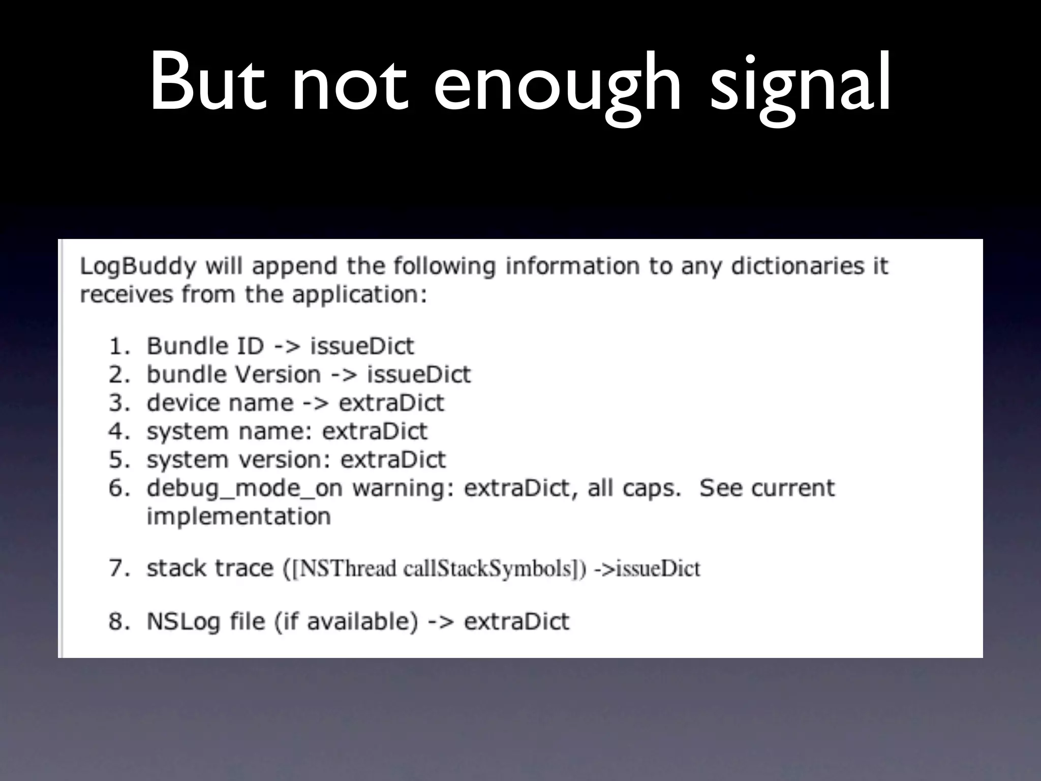 But not enough signal
 