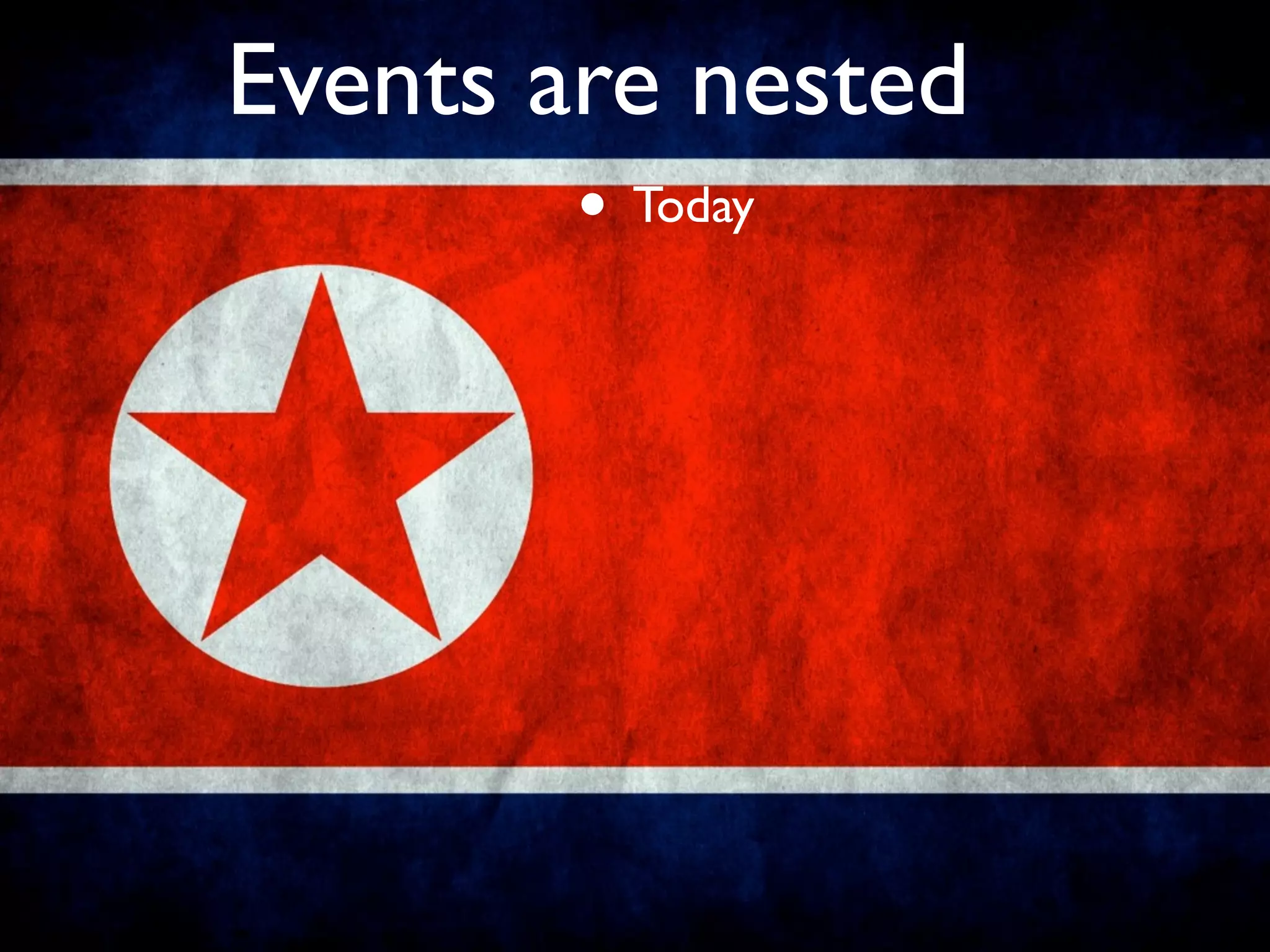Events are nested
        • Today
 