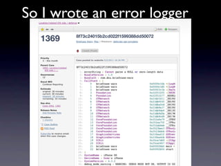 So I wrote an error logger
 