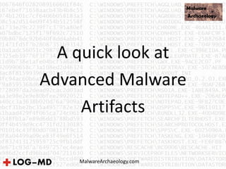 A quick look at
Advanced Malware
Artifacts
MalwareArchaeology.com
 
