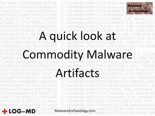 A quick look at
Commodity Malware
Artifacts
MalwareArchaeology.com
 