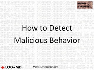 How to Detect
Malicious Behavior
MalwareArchaeology.com
 