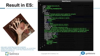 Copyright 2014 Solinea, Inc.
Result in ES:
photo credit: <a href="http://www.flickr.com/photos/
robbie73/4346732208/">Robbert van der Steeg</a> via <a href="http://
photopin.com">photopin</a> <a href="http://creativecommons.org/
licenses/by-sa/2.0/">cc</a>
 