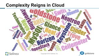Copyright 2014 Solinea, Inc.
Complexity Reigns in Cloud
 