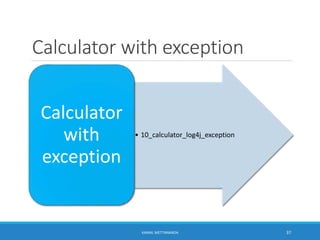 Calculator with exception
• 10_calculator_log4j_exception
Calculator
with
exception
37KAMAL METTANANDA
 