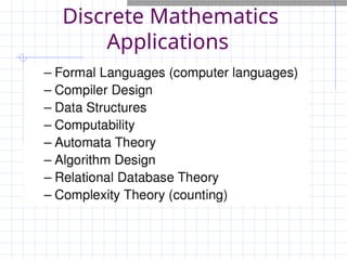 Discrete Mathematics
Applications
 