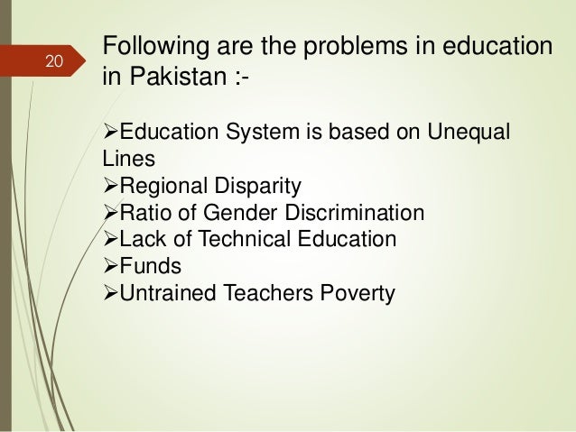 essay on education problems in pakistan