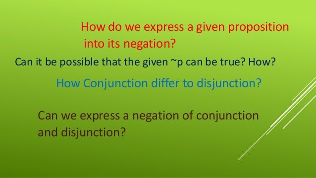 Logic Lesson Truth Table Negation Conjunction Dis
