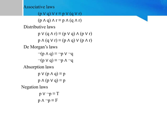 discrete mathematics precedence of logical operators | PPT