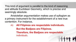 This kind of argument is parallel to the kind of reasoning
and attitude Euclidean Geometry, which is precise and
seemingly...