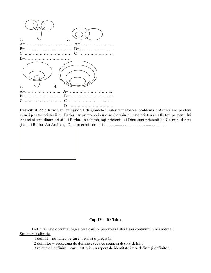 Tipuri de definitii logica exemple