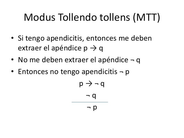 Modus Tolle Clase No. 8 Modus Tollendo Tollens (TT) - lógicasimbólica