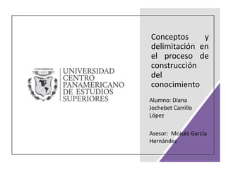 Conceptos y
delimitación en
el proceso de
construcción
del
conocimiento
Alumno: Diana
Jochebet Carrillo
López
Asesor: Moisés García
Hernández
 