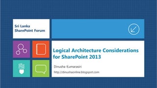 Logical Architecture Considerations
for SharePoint 2013

 