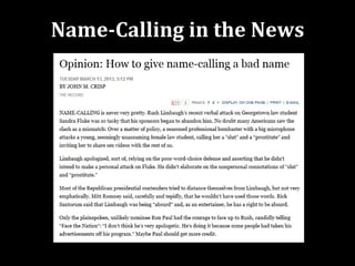 Name-Calling in the News
 