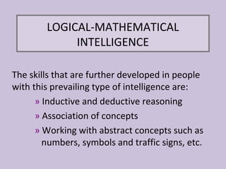 Logical Mathematical Intelligence Examples