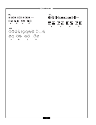 99.
100.
101.
a. b. c. d.
a. b. c. d.
a. b. c. d.
– Q U E S T I O N S –
1 2
 