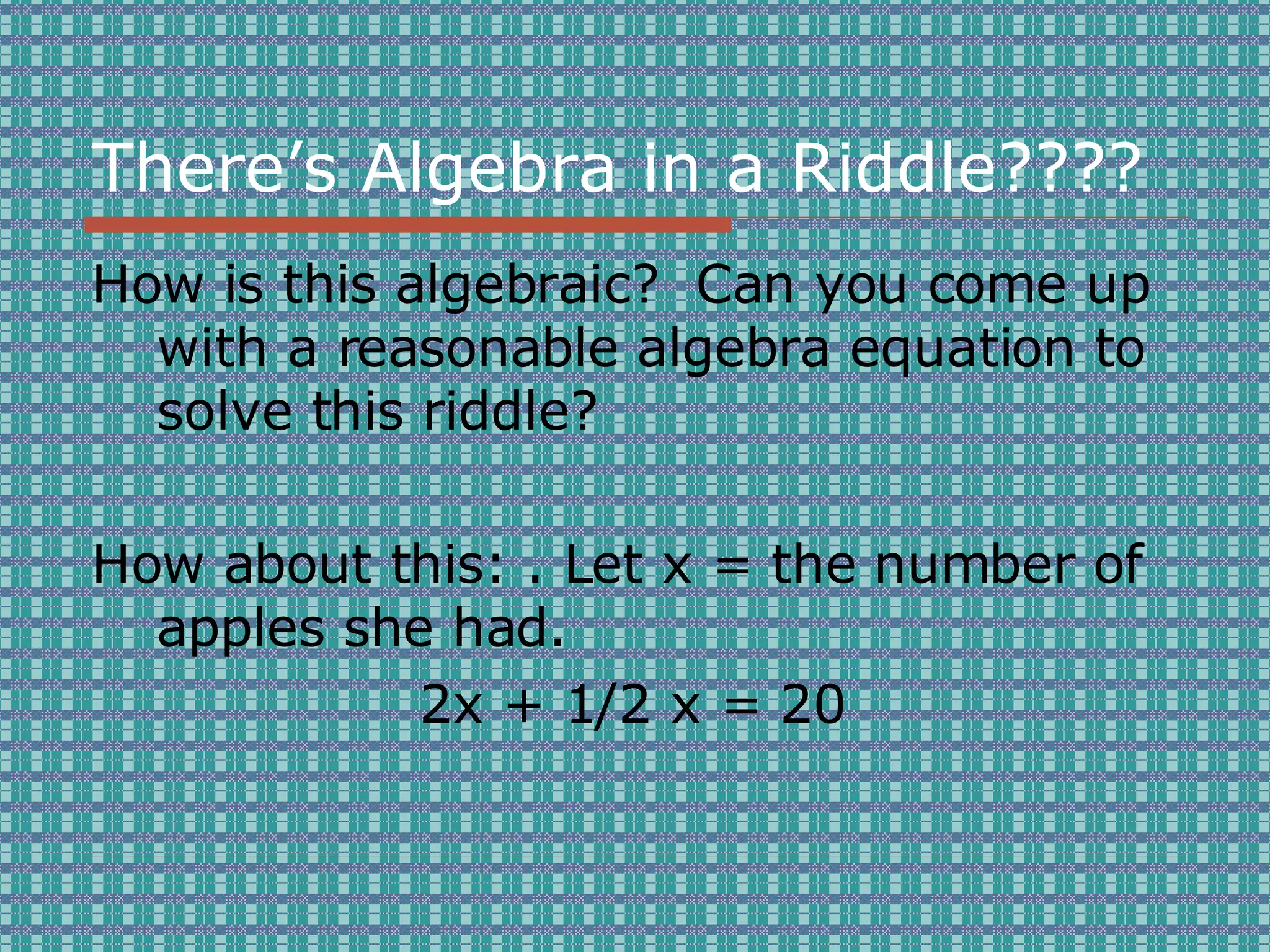 Logical Reasoning Algebra 1 | PPT