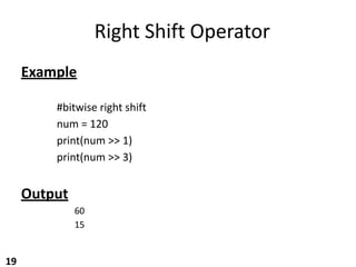Logical and Bit Operators in python basic | PDF