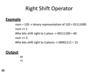 Logical and Bit Operators in python basic | PDF