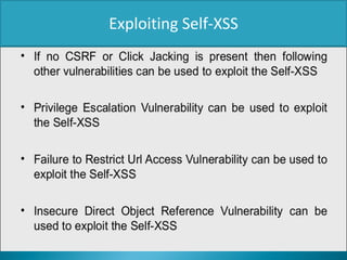 Self Xss Example Logical attacks | PDF