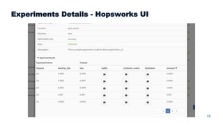19
Experiments Details - Hopsworks UI
 
