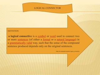 Uses of Logical Connectors Lesson for Grade 7 English | PPTX