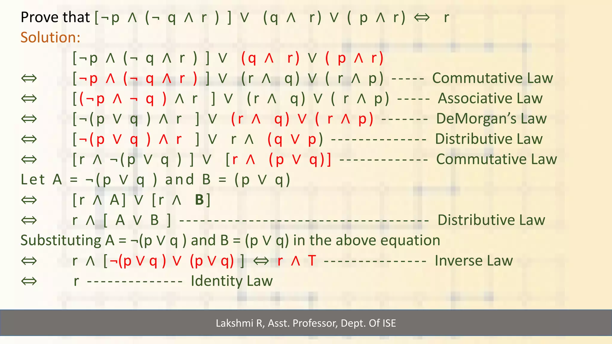 Logical equivalence, laws of logic | PDF | Physics | Science