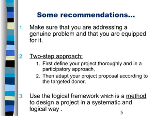 Logical framework and project proposal | PPT
