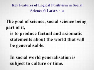 Logical Positivism in Social Sciences | PPTX