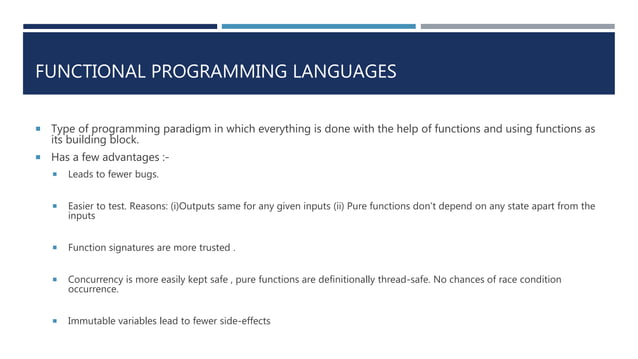 Logical programming languages and functional programming languages ...