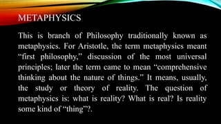 Universal Metaphysics Comprehensive Introduction to Logical Reasoning and Philosophy | PPTX