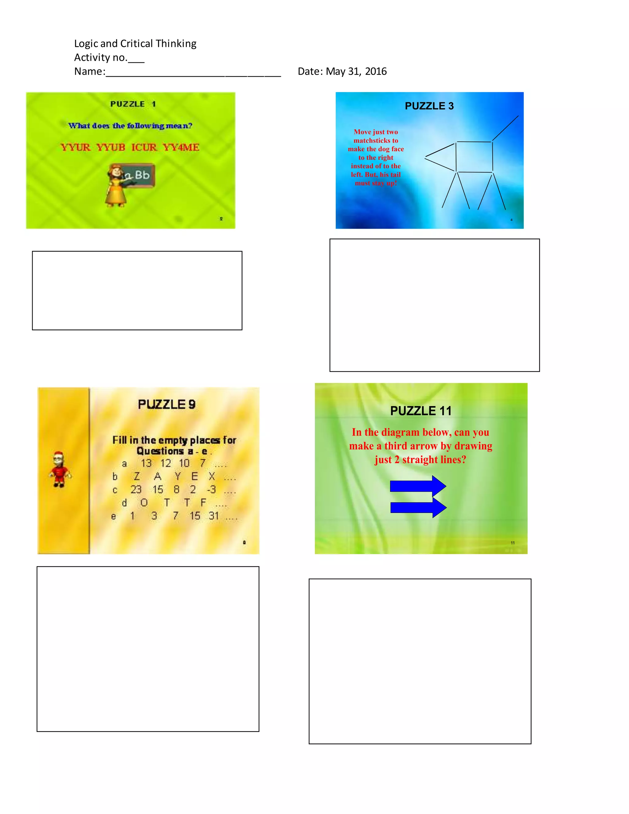 Logic and critical thinking | DOCX