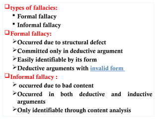 Informal Arguments Comprehensive Guide to Informal Fallacies in Reasoning and ...
