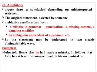 Comprehensive Guide to Informal Fallacies in Reasoning and ...