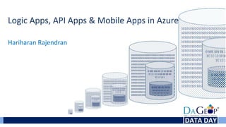 Logic Apps, API Apps & Mobile Apps in Azure
Hariharan Rajendran
 