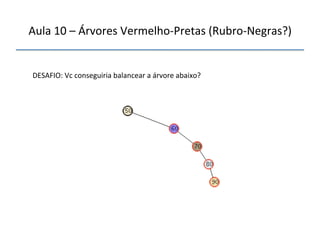 Aula'10'–'Árvores'VermelhonPretas'(RubronNegras?)' 
''' 
'' 
DESAFIO:'Vc'conseguiria'balancear'a'árvore'abaixo?'' 
 