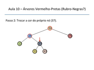 Aula'10'–'Árvores'VermelhonPretas'(RubronNegras?)' 
''' 
'' 
Passo'2:'Trocar'a'cor'do'próprio'nó'(37).'' 
 