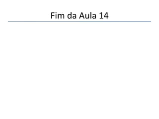 14.'Tabelas'Hash' 
EncadeamentoSeparado(SeparateChaining) 
• Fator'de'carga'pode'ser'maior'que'1.' 
• Desempenho'cai'com'aumento'de'itens'nas'listas.' 
• Duplicados'são'permidos' 
• Tamanho'primo'não'obrigatório'em'todos'os'casos' 
• Inserção'e'deleção'normalmente'feita'nas'listas' 
'' 
 