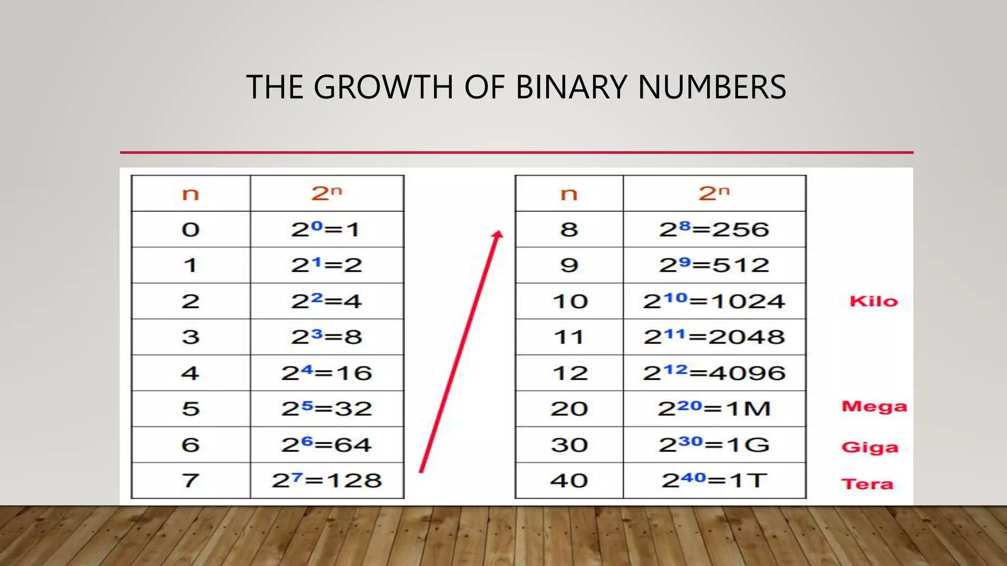 THE GROWTH OF BINARY NUMBERS
 