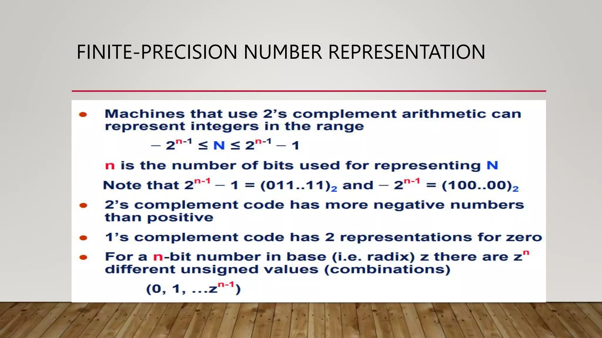 FINITE-PRECISION NUMBER REPRESENTATION
 