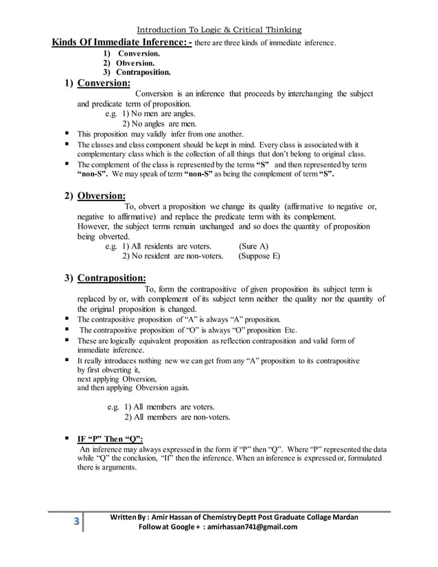 Logic & critical thinking | DOCX | Educational Assessment | Education