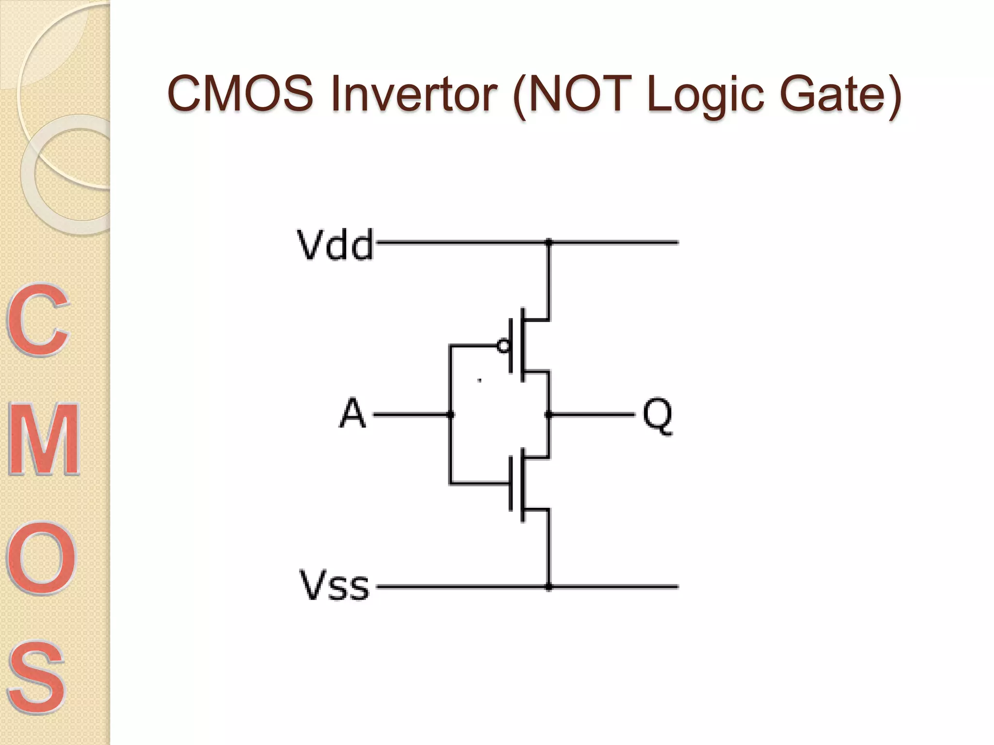 CMOS Invertor (NOT Logic Gate)
 