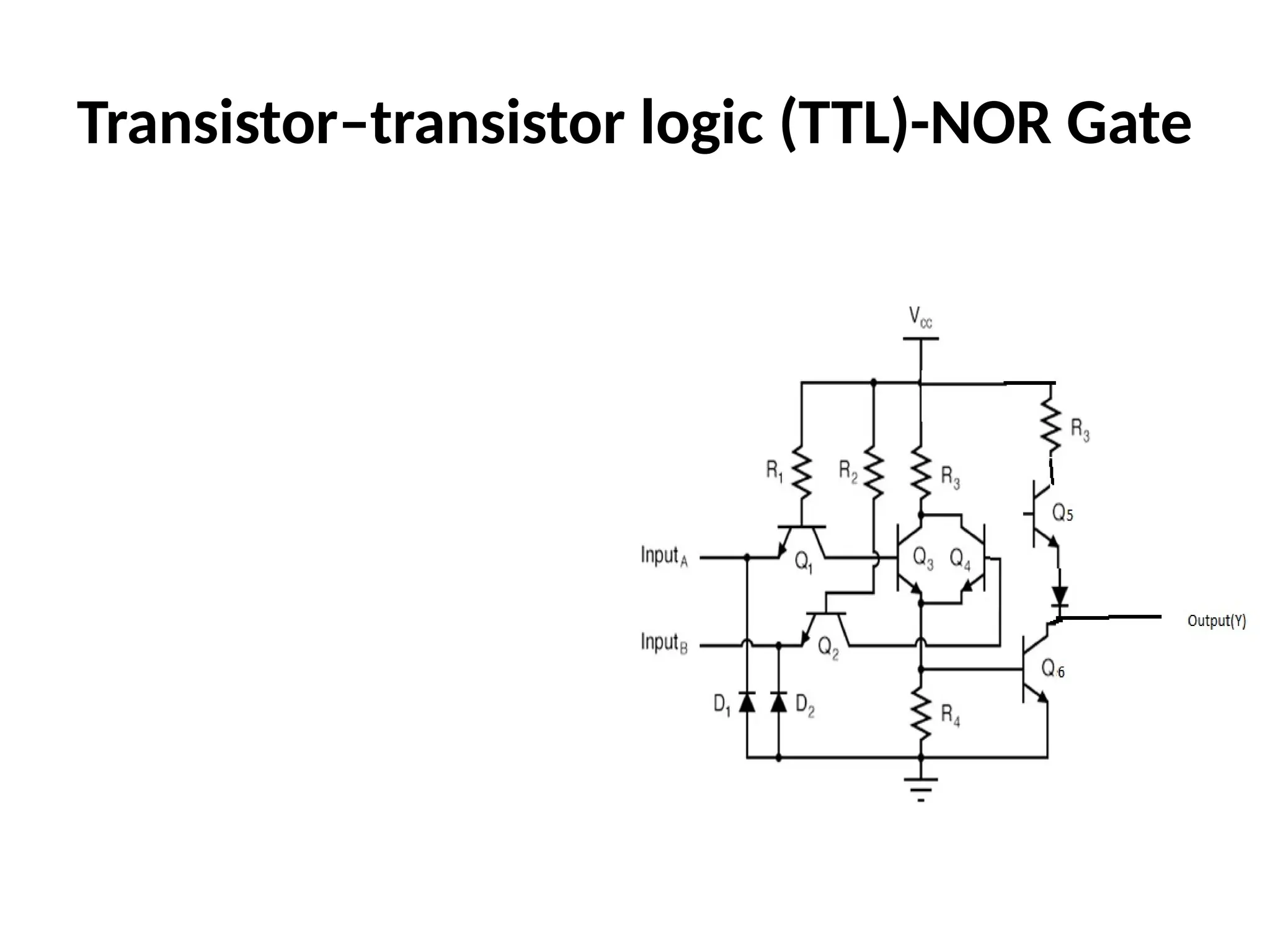 Transistor–transistor logic (TTL)-NOR Gate
 